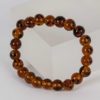 Amber Coloured Glass Beaded Elasticated Bracelet