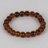 Amber Coloured Glass Beaded Elasticated Bracelet - Image 2