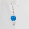 Royal Blue Glass Bead and Sterling Silver Earrings, part of the Ocean Blue Collection - Image 2