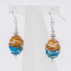 'Seaside' Glass Bead and Sterling Silver Earrings, part of the Seascape Collection